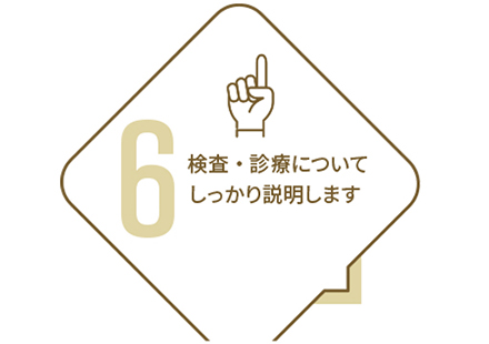 検査・治療についてしっかり説明します